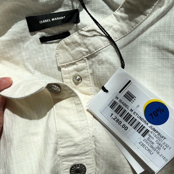 ISABEL MARANT Etundra belted linen-blend ripstop jumpsuit - NWT - Picture 2 of 3